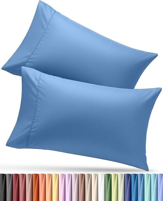 Utopia Bedding King Size Pillow Cases 2-Pack - Soft Brushed Microfiber - Oeko-TEX Certified, 20x40 Inches | Dutch Blue