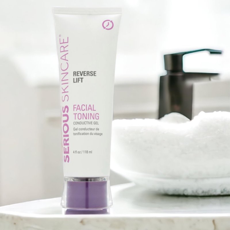 Collagen Based Conductive Activator Gel for Use with Face Microcurrent Toning, Body Contouring, RF Facial Machine - Hydrating Non-Sticky Formula - Easy Glide - Serious Skincare Reverse Lift 4 oz