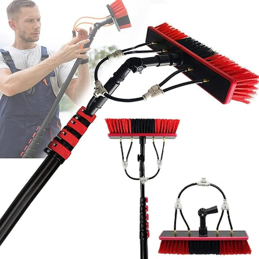Water Fed Pole Kit,Window Cleaning Water Fed Poles Roof Cleaning Tools,Aluminum Outdoor Window Cleaner Hose,Cleaning Tool for Window Glass Extendable Cleaner Conservatory,6m/20FT
