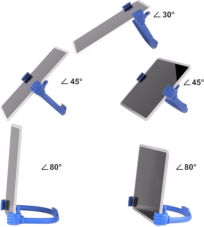 Honsky Adjustable Tablet Stand, Portable Phone Holder for Desk Bed - Multi-Angle Drawing Stand Compatible with All Tablets (Blue & Yellow)