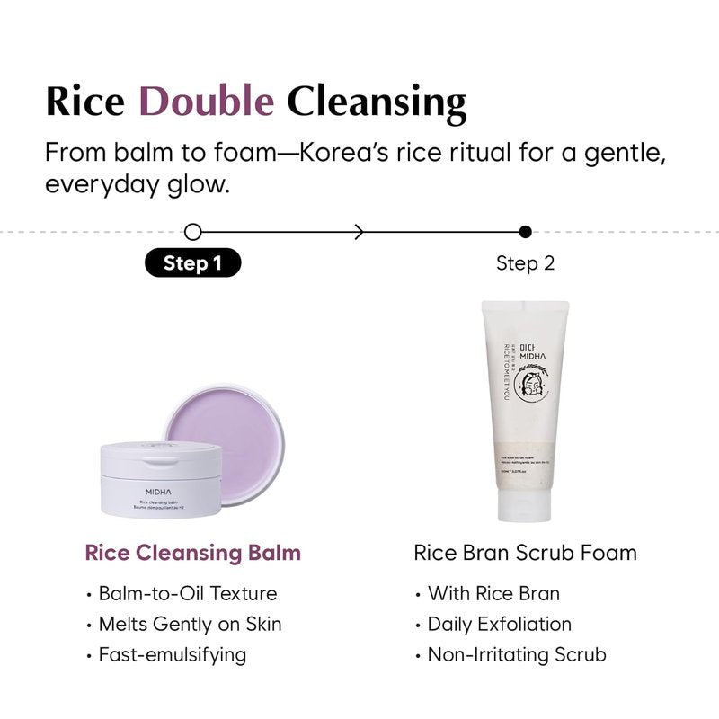 Midha Rice Cleansing Balm - Deep Cleansing & Moisturizing Makeup Remover | 3.38 fl. oz / 100 ml