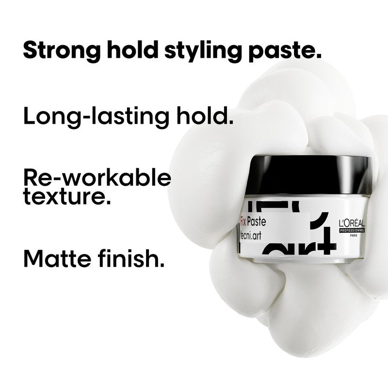 L'Oréal Professionnel Paris Styling Fix Paste - Provides Extreme Hold, Matte Finish, For All Hair Types