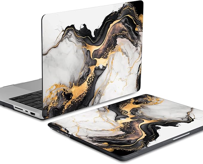 DONGKE Compatible with MacBook Pro 16 Inch Case (2026-2021 Release, M5 M4 M3 M2 M1 Pro/Max Chip), Plastic Hard Shell Cover with Keyboard Cover & Screen Protector for MacBook Pro 16", Abstract Marble