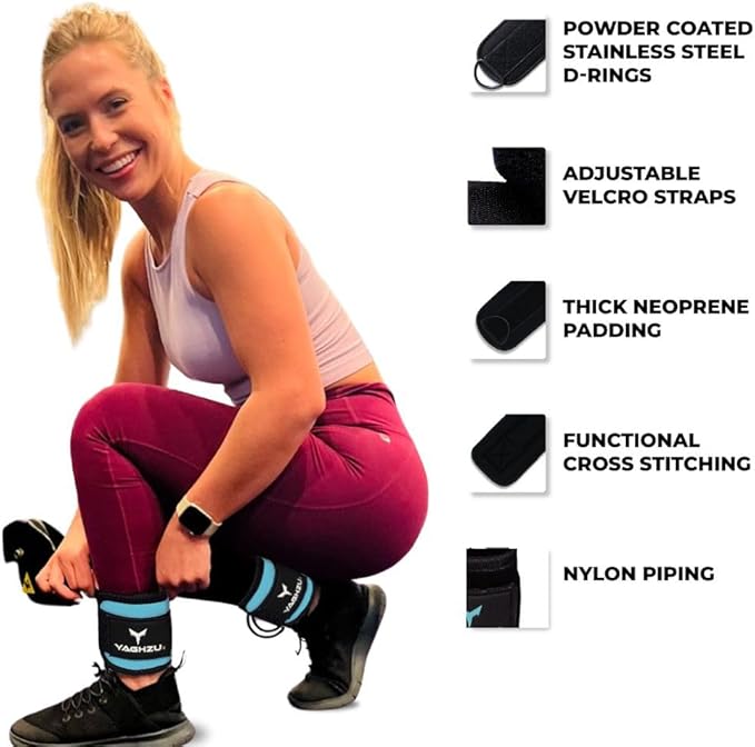 YAGHZU Ankle Straps for Cable Machines Women, Glute Kickback Cable Machine Attachments, Gym Ankle Cuffs, Wrist Cuffs for Workout, Leg Training Accessory, Fitness Gear for Home or Gym