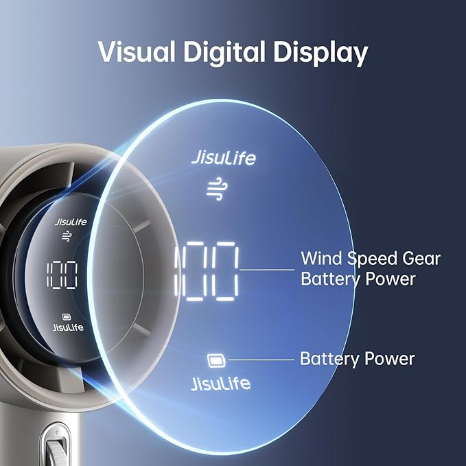 JISULIFE Handheld Fan Pro1S - Next-Gen Airflow: Up to 40h Runtime, Metal Body - Enduring Quality, 1-100 Speed Scroll Wheel, 5000mAh-Portable Fan for Travel, Gifts for Women Men(Amber Gold)