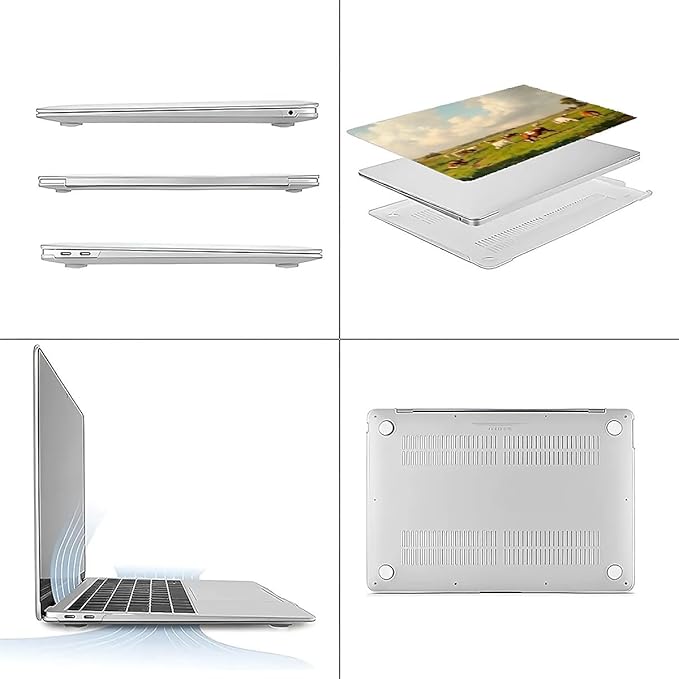 COTAIL Compatible with MacBook Air 13.3 13.6 Inch Case 2022 2021 2020 2019 Plastic Hard Shell Case Cover,13.6 Air (A2681) M2 2022, Cows and Sheep