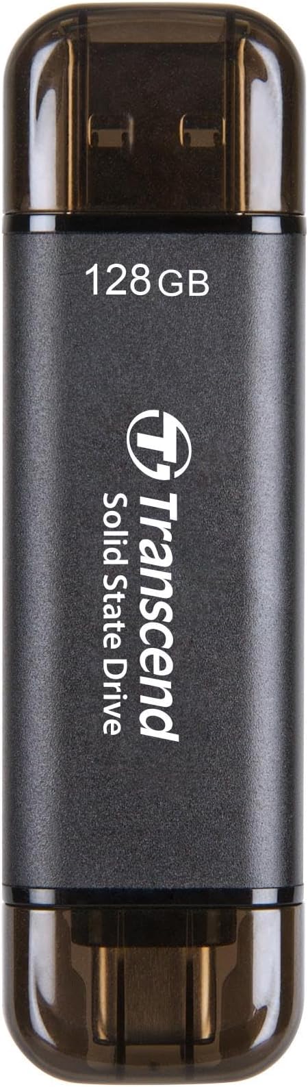 Transcend ESD310 128GB External SSD, Up to 1,050MB/s, Dual USB Flash Drive for iPhone/iPad/Mac/Windows, Android/Tablet/PC, USB 3.2 Gen 2 Thumb Drive Photo Stick, 2-in-1 Type C &Type A Memory Stick