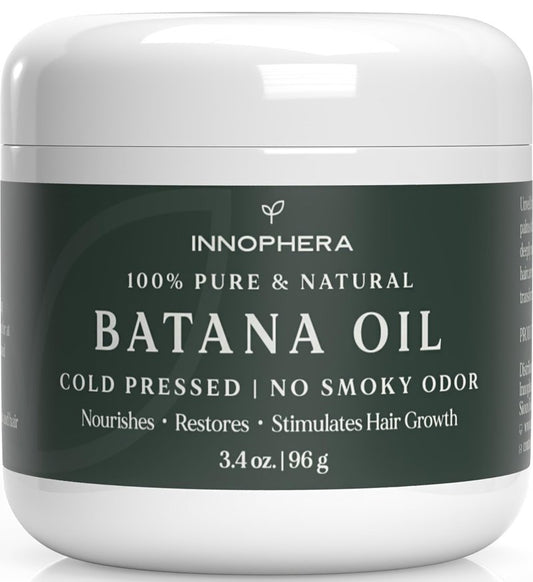 Innophera Batana Oil for Hair Growth ‒ Cold Pressed with No Smoky Odor ‒ 100% Pure & Natural from Honduras ‒ Nourishes, Moisturizes & Restores Hair ‒ 3.4 oz.