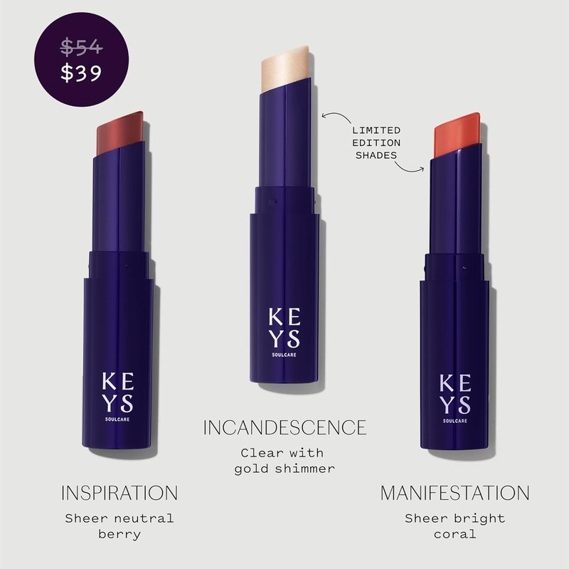 Keys Soulcare Comforting Tinted Lip Balm - Moisturizing Shea Butter Formula for Soft, Smooth Lips | Buildable Sheer Color, Vanilla Scent