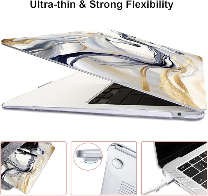 LCMOCICO Compatible with 2021 2020 2019 2018 MacBook Air 13 inch Case M1 A2337 A2179 A1932 Retina Display Touch ID, Crystal Clear Pattern Plastic Hard Shell Case for Mac Air 13 M1 2021, Unique Horse
