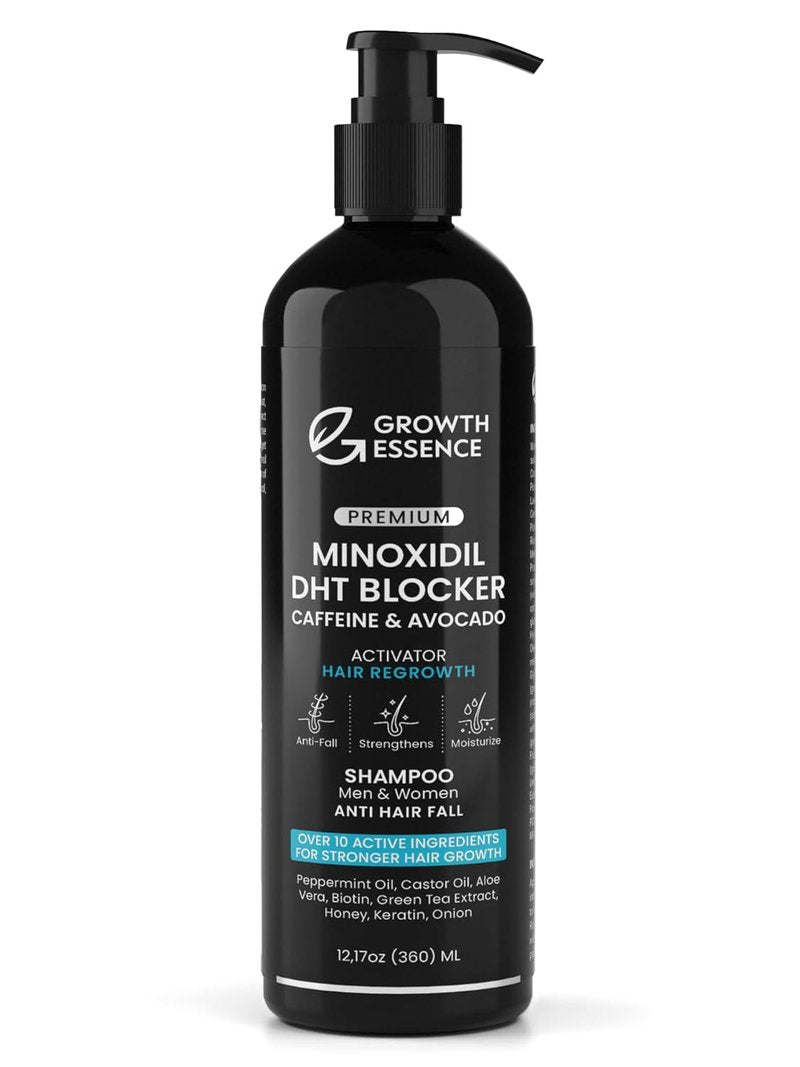 Minoxidil & Biotin Shampoo for Hair Growth - Caffeine, Castor Oil & Onion Infused | DHT Blocker for Thicker, Healthier Hair
