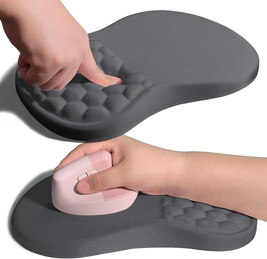 Armanza Ergonomic Joint Wrist Support Mouse Pad with Memory Foam Cushion Massage Bump, Carpal Tunnel Pain Relief Mousepad Slope Design for Wrist Rest, 11.8x7.9 in, DimGray