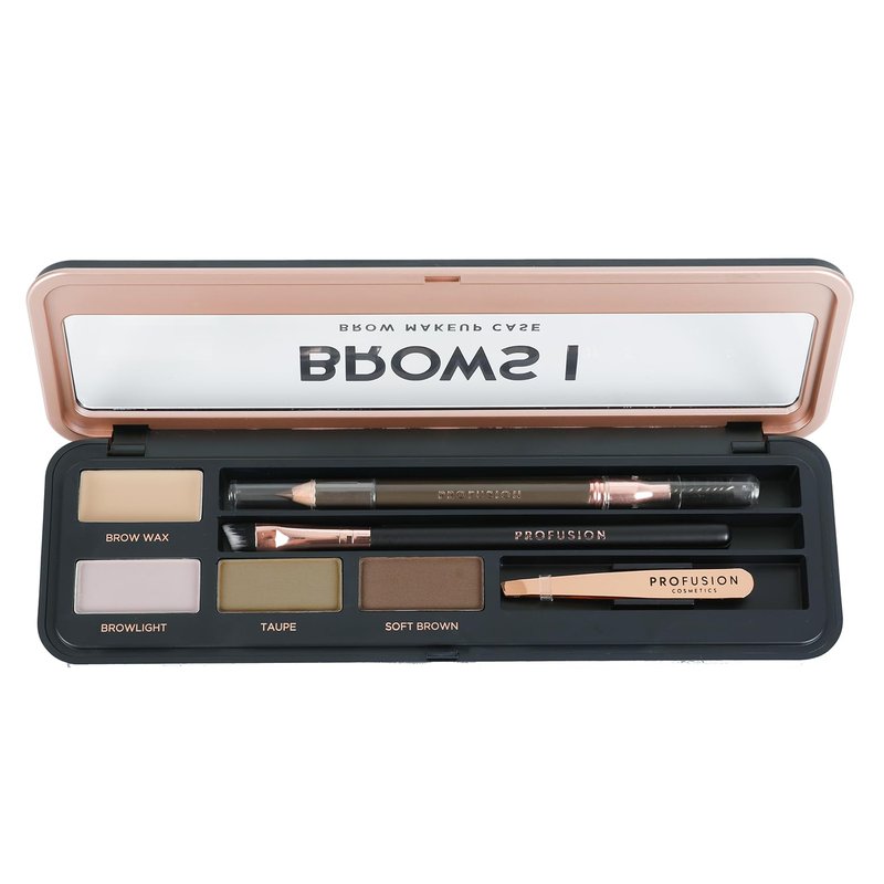 Profusion Cosmetics Eyebrow Pro Makeup Case Brows I Palette - Light Medium