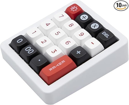 Adventurers K812 Wired Mechanical Numeric Keypad, 19-Key Hot-Swappable RGB Numpad, Macro Programmable, Detachable Type-C Cable, Game/Office Mode Switch – for PC/Laptop/Desktop (White)