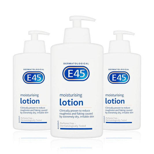 E45 Moisturiser Dermatological Lotion 500Ml With Pump (Pack Of 3) 500 Milliliters