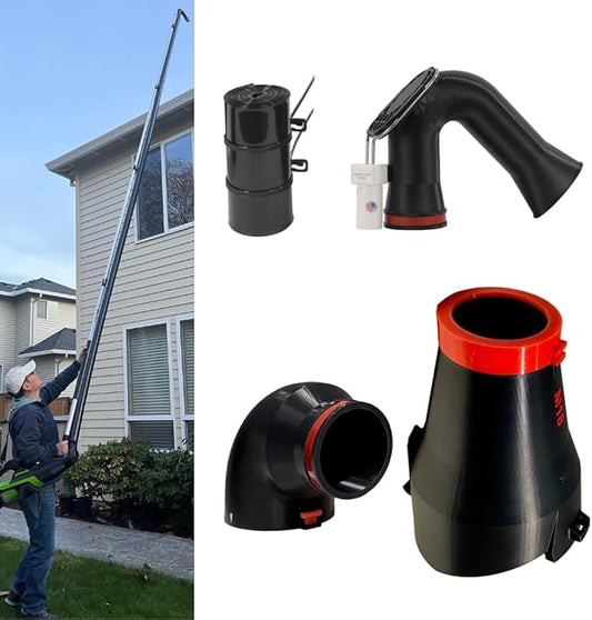 ArloCatcher 30-Foot Gutter Cleaning Kit for Milwaukee Leaf Blower 3017-20 500 CFM â Two-Story Gutter Blower Attachment, Gutter Cleaning Tools from Ground, No Ladder Needed, Extension Pole Not Included