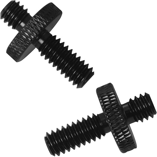 LUORNG 2PCS Adapter Screws for Tripods 1/4 Male to 1/4 Male Extended Aluminium Alloy Head Plate Hand Screw Camera Screws Photo Equipment Accessories for Camera Mounting Black