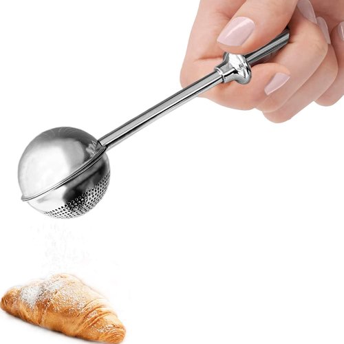 JETKONG Powdered Sugar Shaker - 18/8 Stainless Steel Duster for Flour, Sugar & Spices