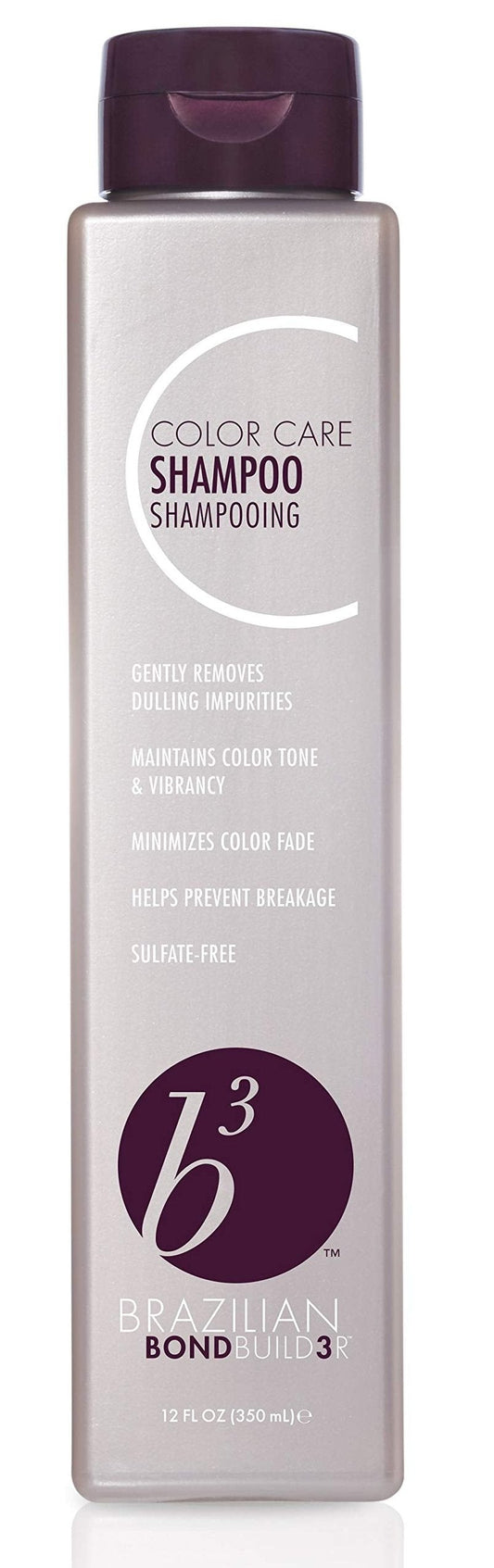 B3 Brazilian Bondbuilder Color Care Shampoo For Color-Treated Hair Gently Cleanses, Prevents Color Loss and Fade - Sulfate-Free 12oz.