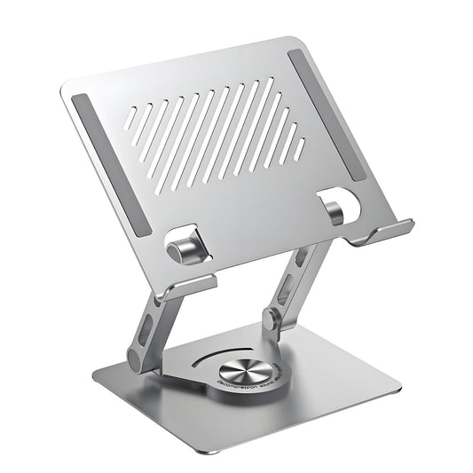GuaziV 360° Rotating Tablet Stand - Adjustable iPad Tablet Holder for Desk, Foldable iPad Swivel Stand for Home & Office (Argent Silver)