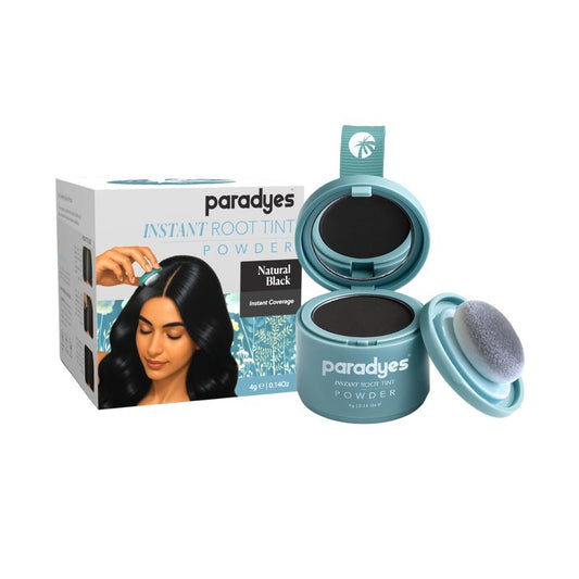 Paradyes Instant Root Tint Hairline Powder - Root Touch Up Hair Color for Gray Coverage - Bald Spot Concealing Hair Powder for Women & Men - 24-Hour Stain-Proof - Natural Black - 0.14 Ounce