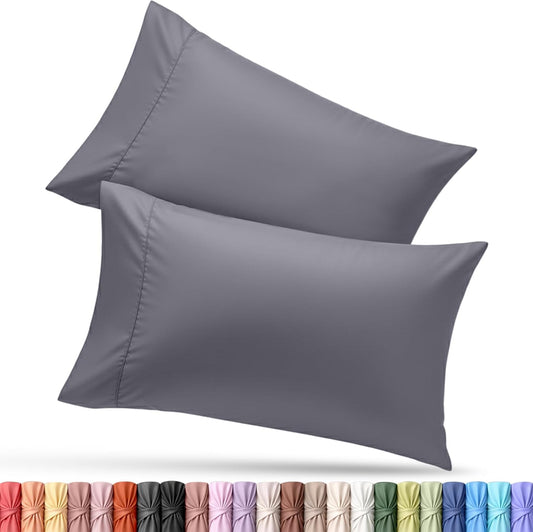 Utopia Bedding Pillow Cases - Soft Brushed Microfiber, 2-Pack | Oeko-TEX Certified, 20x26 Inches (Grey)