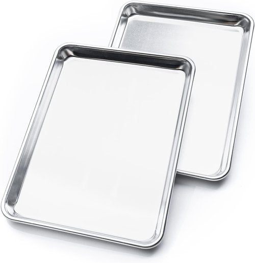 KITCHENATICS Quarter Sheet Baking Pans - Nonstick Aluminum Cookie Sheet Set, 9.6" x 13", Set of 2