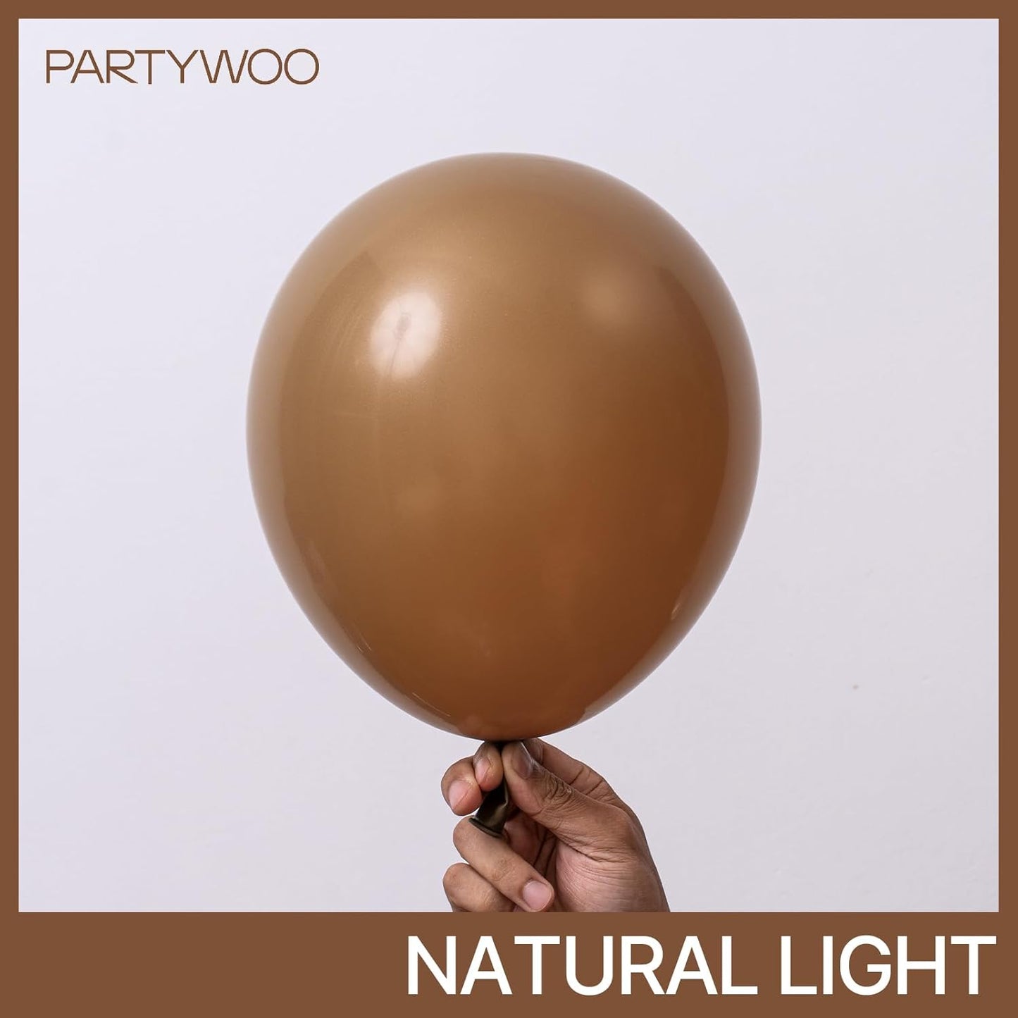 PartyWoo Brown Balloons - 155-Piece Boho Neutral Arch Kit for Birthday & Baby Shower Decor | 18", 12", 10", 5" Sizes