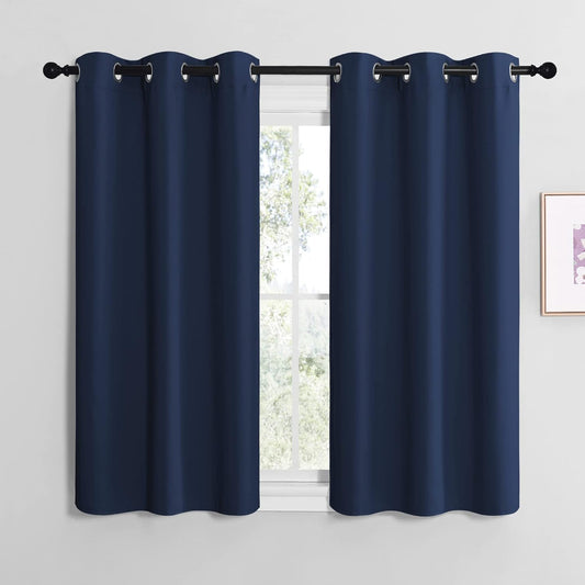 NICETOWN Blackout Curtain Panels - Energy Saving Thermal Insulated Drapes | Navy, 42 x 50 Inches (1 Pair)