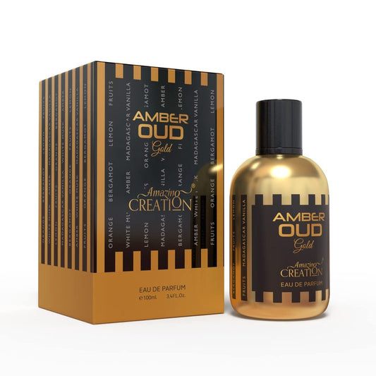 Amazing Creation Amber Oud Gold Eau de Parfum, 3.4 Fl Oz / 100ml, Unisex