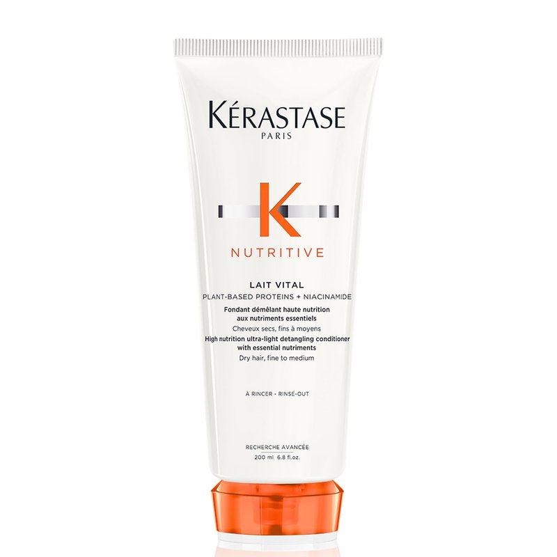 Kerastase Nutritive Lait Vital Hydrating Conditioner For Fine to Medium Dry Hair - Illuminates Shiny Hair and Easily Detangles, With Plant-Based Proteins & Niacinamide, 2.5 Fl Oz, Travel Size
