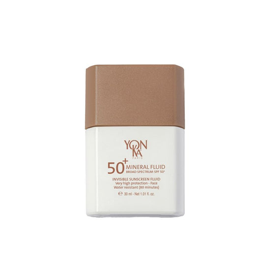 YONKA PARIS SPF 50 Mineral Fluid | Weightless Sheer Sunscreen No White Cast | 100% Non Nano Zinc Oxide Niacinamide | Fragrance Free Water Resistant | Daily Facial Sun Protection | 1 Fl Oz