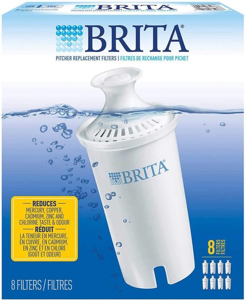Brita Pitcher Replacement Filters - 8 Pack of High-Quality Water Filtration Cartridges