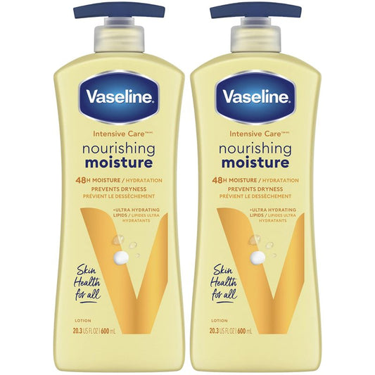 Vaseline Intensive Care Essential Healing Body Lotion, Moisturize Dry Skin, Proven Effective Healing Skin Care, Noticeably Healthier Looking Skin, 20.3 oz Pump Bottle 2 Pack