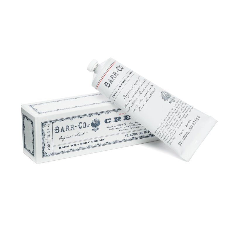 BARR-CO. Original Scent Shea Butter Hand Cream for Women & Men - Tranquil Milky Oat, Vanilla & Vetiver Hand Moisturizer for Dry Cracked & Working Hands - Moisturizing, Smooth Repair Cream, 3.4 fl oz