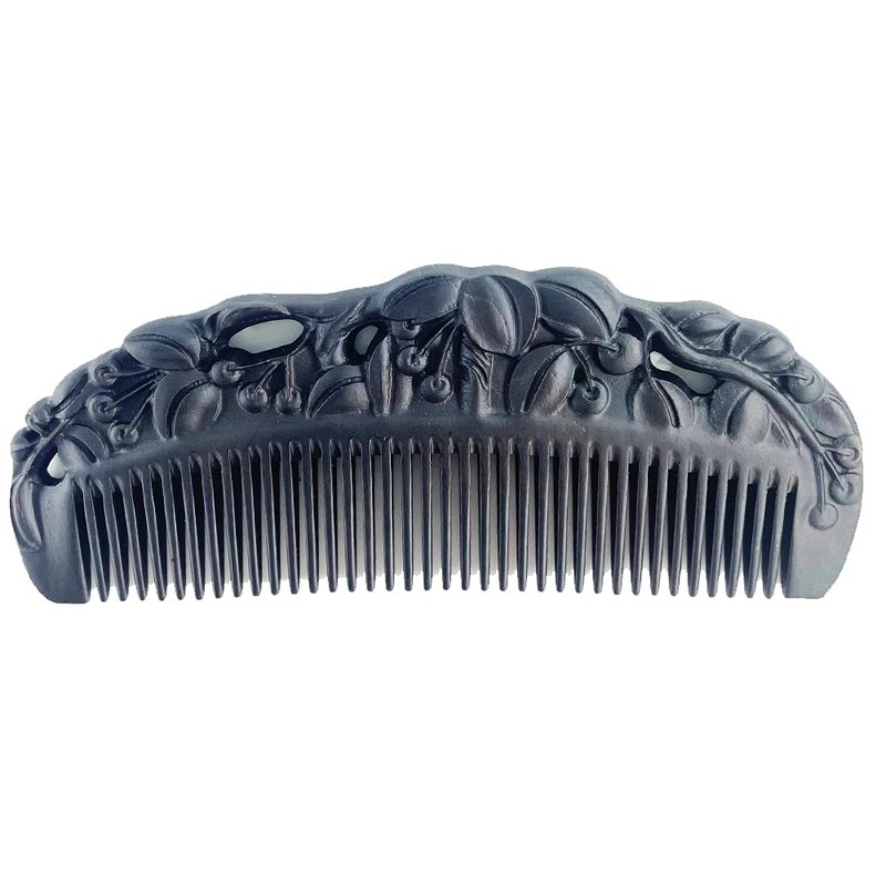 Natural Hair Comb - Black Sandalwood Fine Tooth Wooden Comb | Anti-Static, Handmade, Gift Box Included