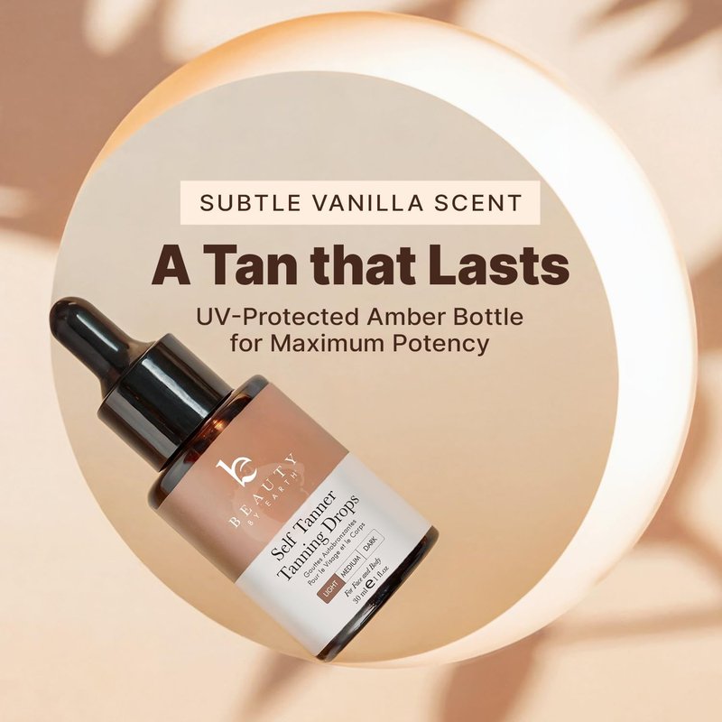 Self Tanning Drops for Face - USA Made with Organic & Natural Ingredients, Bronzing Face Tanning Drops with Aloe Vera, Non Toxic Self Tanner for Sunless Fake Tan & Natural Glow, Cruelty & Toxin Free