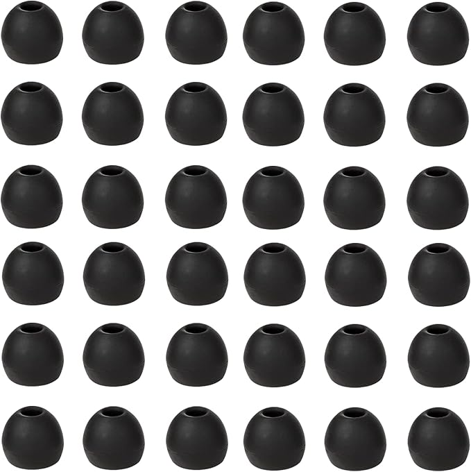 CYADCI 36 Pieces Medium Earbud Tips Soft and Comfortable Ear Bud Replacement Pieces Silicone Fit Most in-Ear Headphones，Inner Hole 3.8mm -5.5mm，Medium Black Earbud Replacement Tips