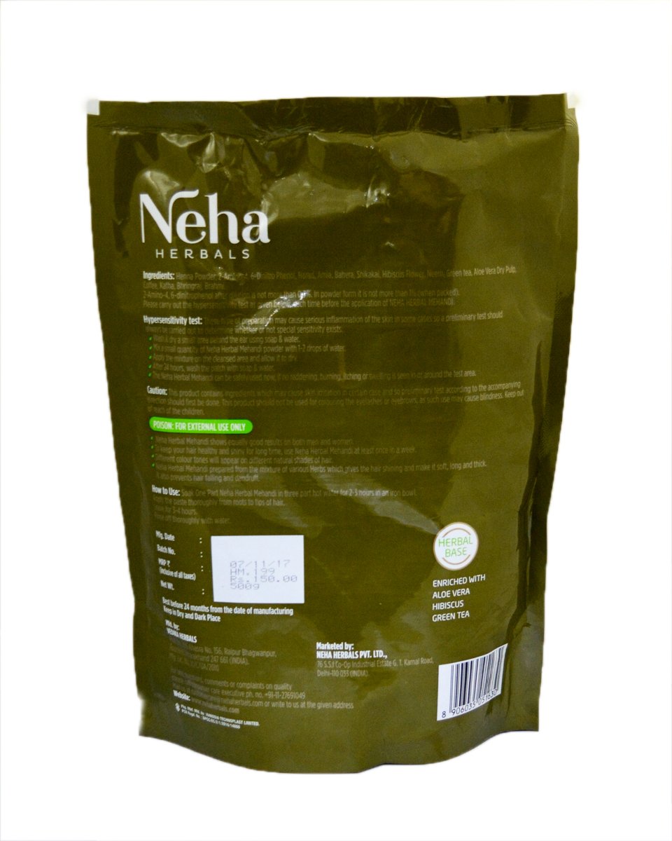 Neha Herbal Mehndi 100% Pure & Natural Henna Mehandi Powder 500gm