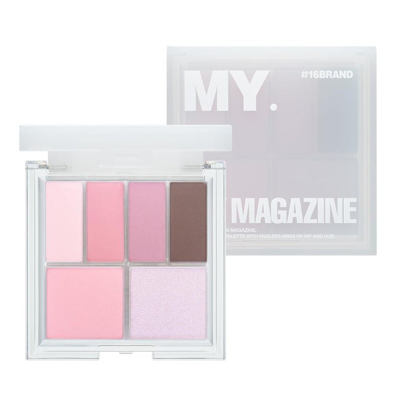 CHOSUNGAH BEAUTY My Magazine Eyeshadow Palette - Cool Pink Purple, 5 Shadows, All-in-One Matte, Shimmer & Glitter Multi-Texture Palette for Chic Daily & Trendy Looks, 0.25oz