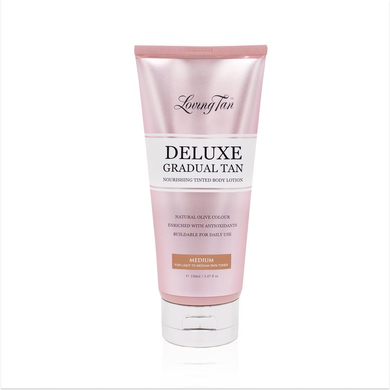 Loving Tan Deluxe Gradual Tan Lotion, Medium- Natural Looking Self Tanner, Professional Strength Sunless Tanner, 7+ Self Tanning Applications per Bottle-Cruelty Free, Naturally Derived DHA-5.07 Fl Oz