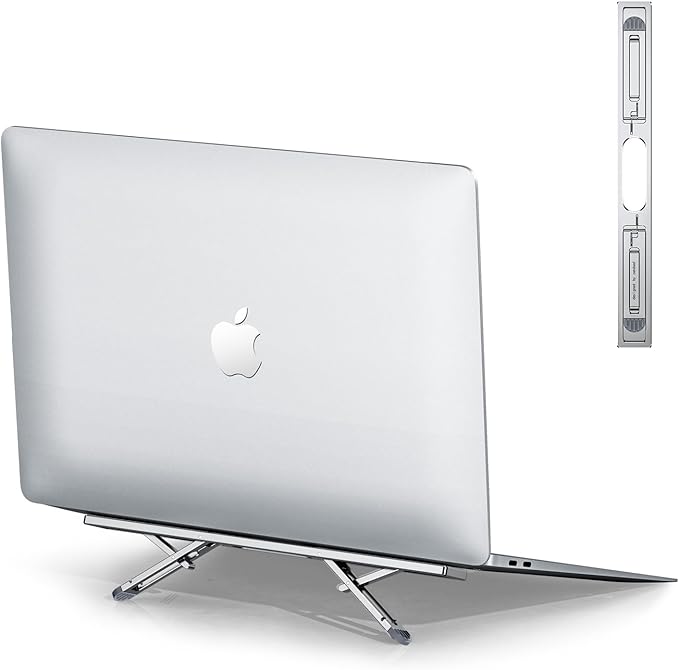 nediea Laptop Risers for Desk, 4 Adjustable Heights Laptop Stand, Keyboard Riser, Ergonomic Laptops Feet for Desk, Compatible with MacBook Air Pro, with Dell, with HP, More 10-15.6” Laptops