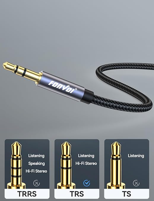 FONVOi 20FT 3.5mm Aux Jack Audio Extension Cable,Male to Female,TRS Headphone Extension Cable Compatible with Heaphone, MP3 Players iPhone iPad Tablets Media Player
