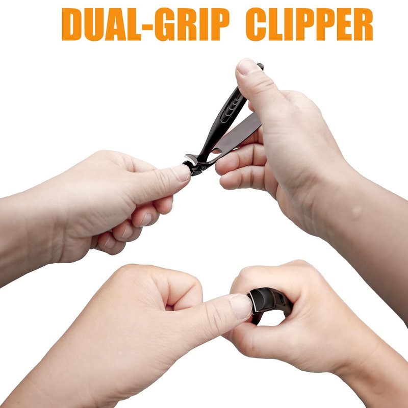 Precision Stainless Steel Heavy Duty Angled Head,Wide Jaw Clippers for Seniors and Man,Ingrown Toenail,Thick Nail.Long Handle, Extra-Large Slanted Nail Cutter.Men,Women,Elderly. (5PCS)