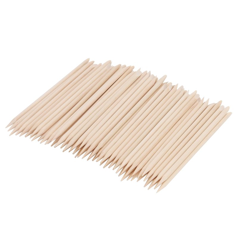 SOUJAP 2400Pcs 4.5 Inch Orange Wood Nail Sticks, Double Sided Wood Cuticle Pusher Tool, Wooden Cuticle Sticks for Manicure, Pedicure