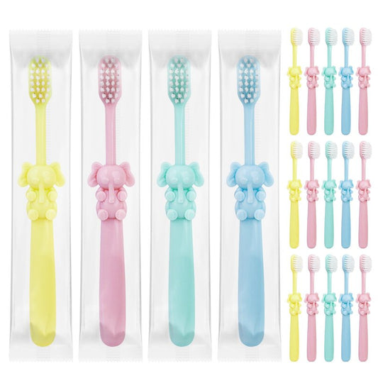 SLequipo 100 pcs Bulk Disposable Kid Toothbrushes Individually Wrapped, Toothbrushes Kids Toothbrush for Age 2+ Toddler Children Toothbrush Set Soft Bristles Boys Girls
