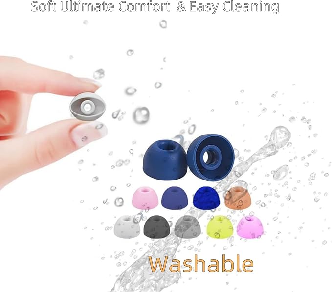 Aginkgo Replacement Ear tips for Beats Fit Pro, Beats Studio Buds+, Beats Studio Buds, Beats Solo Buds Silicone Earbuds Washable Noise isolation, Fit in The Charging Case, 6 Pairs S/M/L (Stone Purple)