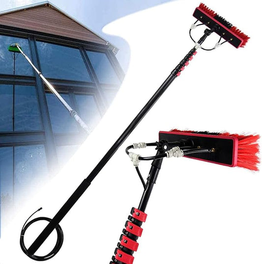 Window Cleaning Pole,Photovoltaic Panel Cleaning Brush,3.6-10.8MWater Fed Telescopic Brush,Conservatory Roof Cleaning Tools,for Photovoltaic Panel Cleaningtrucks Windows,6m/20FT
