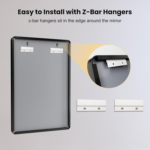 LOAAO Black Metal Framed Bathroom Mirror - 28x36 Inch, Matte Finish, Anti-Rust, Versatile Hanging Options