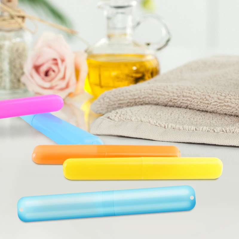 SIKEMAY 100 PCS Travel Toothbrush Holder Bulk, Back to School, Classroom Pencil Case for Kids, Toothbrush Case Cover for Travel, Bathroom, Indoor, Outdoor, Trip, Camping, School